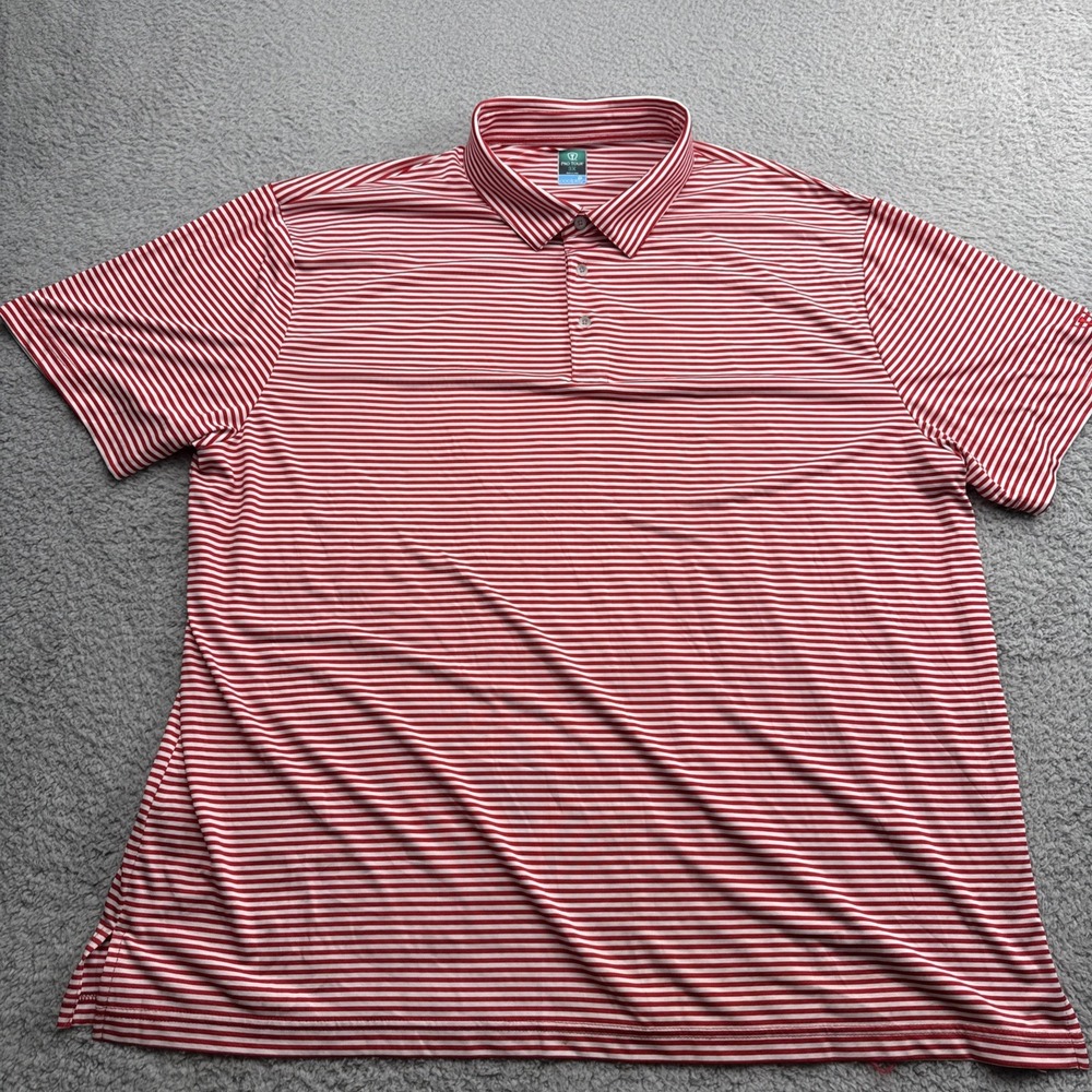 Pro Tour Polo Golf Shirt Mens 3XL XXXL S/S Red White Stripe Cool Play